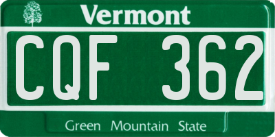 VT license plate CQF362