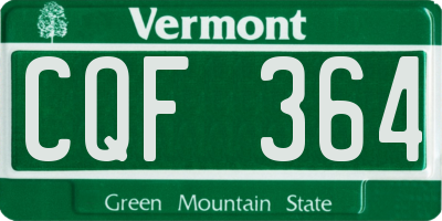 VT license plate CQF364