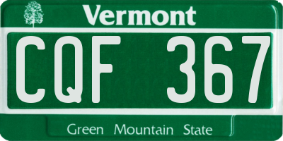 VT license plate CQF367