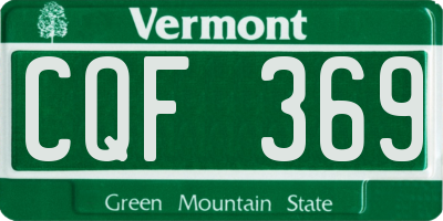 VT license plate CQF369
