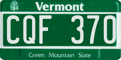 VT license plate CQF370