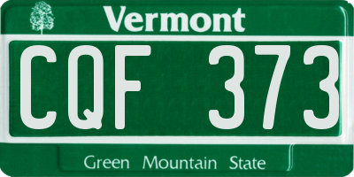 VT license plate CQF373