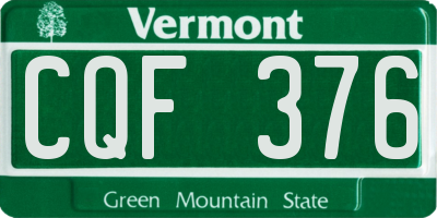 VT license plate CQF376