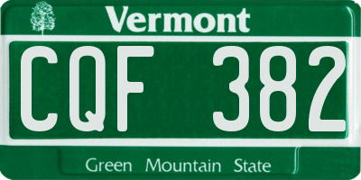 VT license plate CQF382