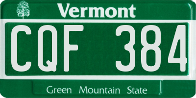 VT license plate CQF384