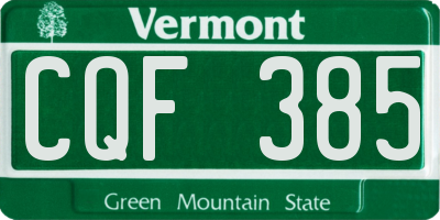 VT license plate CQF385