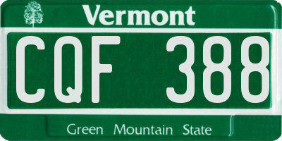 VT license plate CQF388