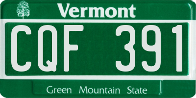 VT license plate CQF391