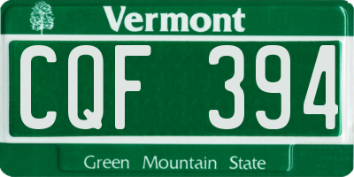 VT license plate CQF394