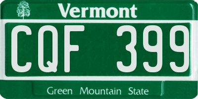 VT license plate CQF399