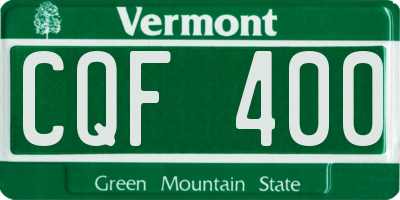 VT license plate CQF400