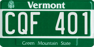 VT license plate CQF401