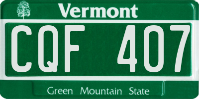 VT license plate CQF407