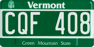 VT license plate CQF408