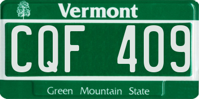VT license plate CQF409