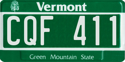 VT license plate CQF411
