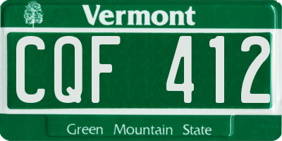 VT license plate CQF412