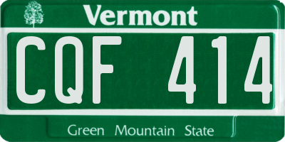 VT license plate CQF414