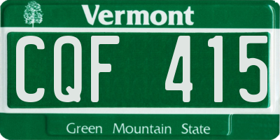 VT license plate CQF415