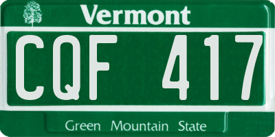 VT license plate CQF417