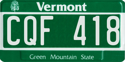 VT license plate CQF418