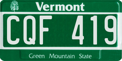 VT license plate CQF419