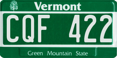 VT license plate CQF422