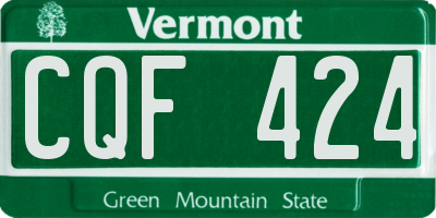 VT license plate CQF424