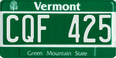 VT license plate CQF425