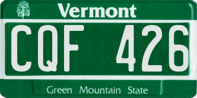 VT license plate CQF426