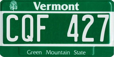 VT license plate CQF427