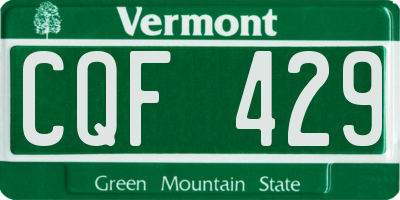 VT license plate CQF429
