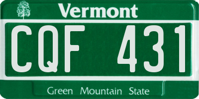 VT license plate CQF431