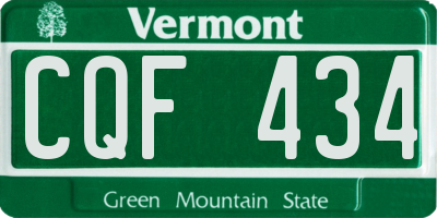 VT license plate CQF434
