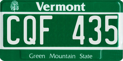 VT license plate CQF435