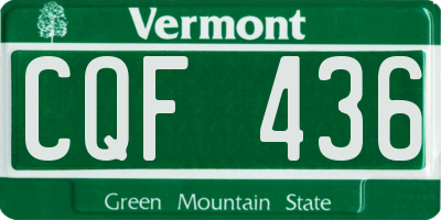VT license plate CQF436