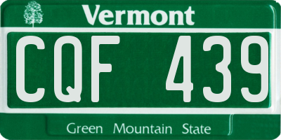 VT license plate CQF439