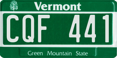 VT license plate CQF441