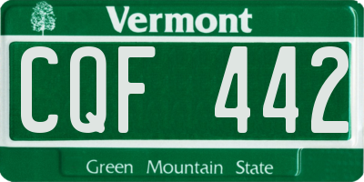 VT license plate CQF442