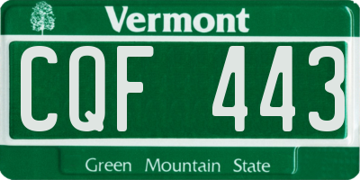 VT license plate CQF443