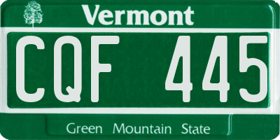 VT license plate CQF445