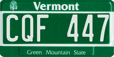 VT license plate CQF447