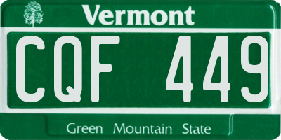 VT license plate CQF449