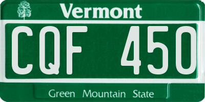 VT license plate CQF450