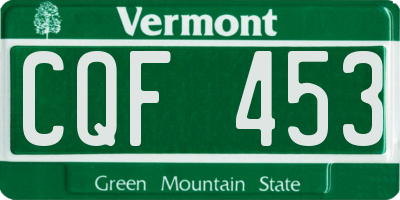VT license plate CQF453