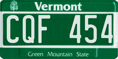 VT license plate CQF454