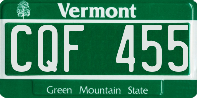 VT license plate CQF455