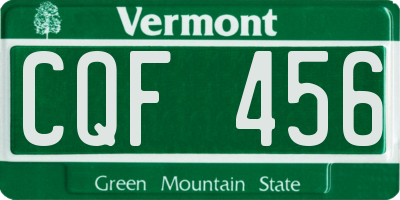 VT license plate CQF456