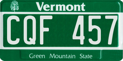 VT license plate CQF457