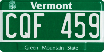 VT license plate CQF459